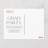 Grüne Klasse 2024 Moderner Minimalistischer Abschl Postkarte (Rückseite)