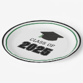 Grüne Klasse 2025 Pappteller (Schrägansicht)