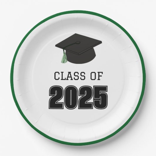 Grüne Klasse 2025 Pappteller (Vorderseite)