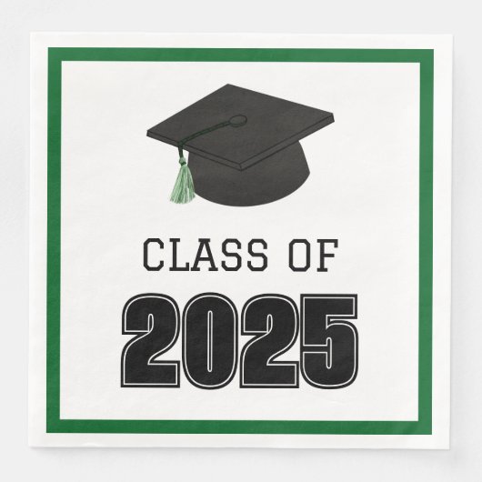 Grüne Klasse 2025 Serviette (Vorderseite)
