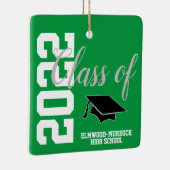 Grüne Klasse des Abschlusses der 22 High School Keramikornament (Rechts)