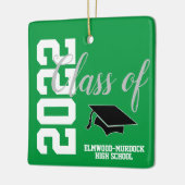 Grüne Klasse des Abschlusses der 22 High School Keramikornament (Links)