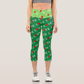 Grüne klassische Liebe Herzstück Elegante Wälder G Capri Leggings (Vorderseite)