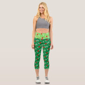 Grüne klassische Liebe Herzstück Elegante Wälder G Capri Leggings (Vorderseite)