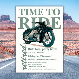 Grüne klassische Motorradfahrt - Schnelle Ruhestan Einladung