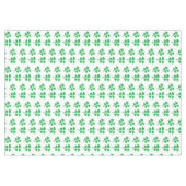 Grüne Klee Blätter auf Weiß Tischdecke (Vorderseite (Horizontal))