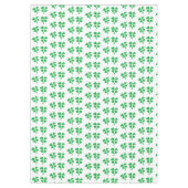 Grüne Klee Blätter auf Weiß Tischdecke (Vorderseite)