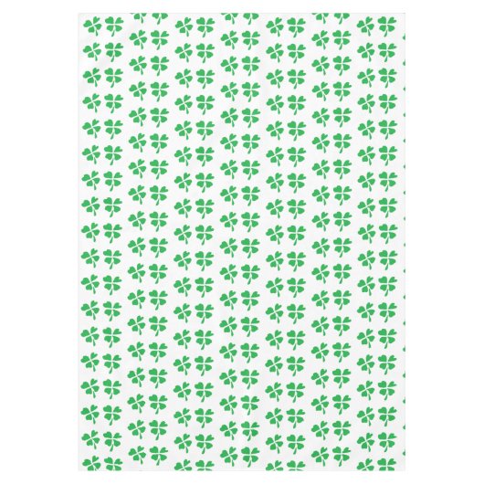 Grüne Klee Blätter auf Weiß Tischdecke (Vorderseite)