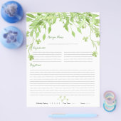 Grüne Klee Blumenzähne Recipe Beilagen Flyer (Einzeln)