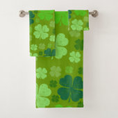 Grüne Klee, Glücksklamotten, St. Patrick's Day Badhandtuch Set (Insitu)