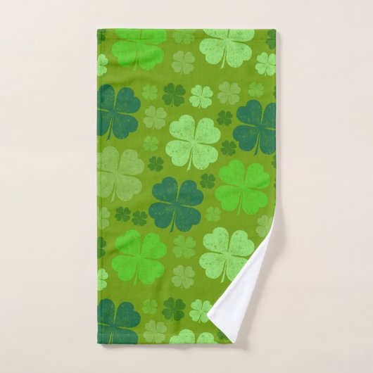 Grüne Klee, Glücksklamotten, St. Patrick's Day Badhandtuch Set (Handtuch)