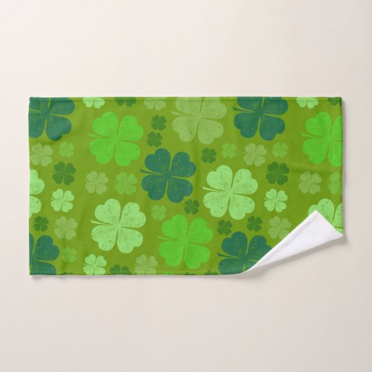 Grüne Klee, Glücksklamotten, St. Patrick's Day Badhandtuch Set (Handtuch)