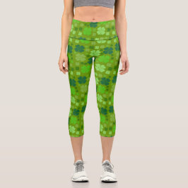 Grüne Klee, Glücksklamotten, St. Patrick's Day Capri Leggings