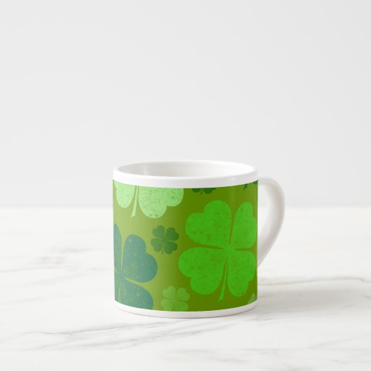 Grüne Klee, Glücksklamotten, St. Patrick's Day Espressotasse (Vorderseite Rechts)