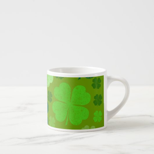 Grüne Klee, Glücksklamotten, St. Patrick's Day Espressotasse (Rechts)