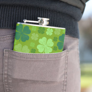 Grüne Klee, Glücksklamotten, St. Patrick's Day Flachmann