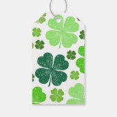 Grüne Klee, Glücksklamotten, St. Patrick's Day Geschenkanhänger (Rückseite)