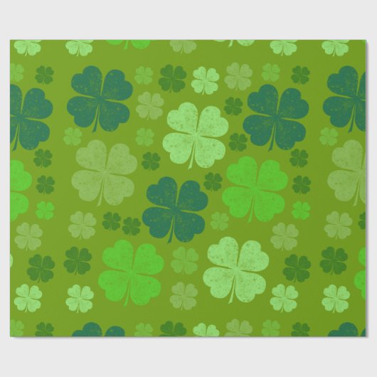 Grüne Klee, Glücksklamotten, St. Patrick's Day Geschenkpapier (Flach)