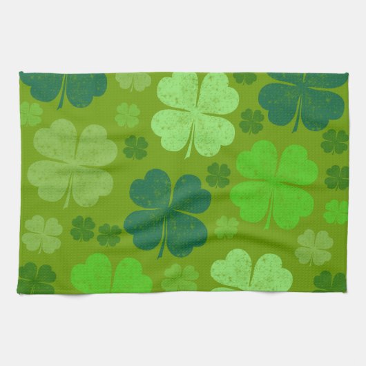 Grüne Klee, Glücksklamotten, St. Patrick's Day Geschirrtuch (Horizontal)