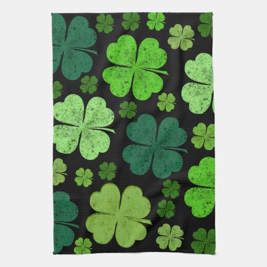 Grüne Klee, Glücksklamotten, St. Patrick's Day Handtuch (Vertikal)