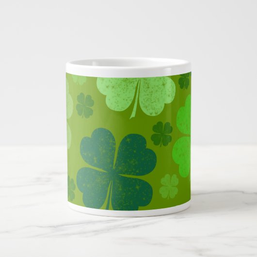Grüne Klee, Glücksklamotten, St. Patrick's Day Jumbo-Tasse (Vorderseite)