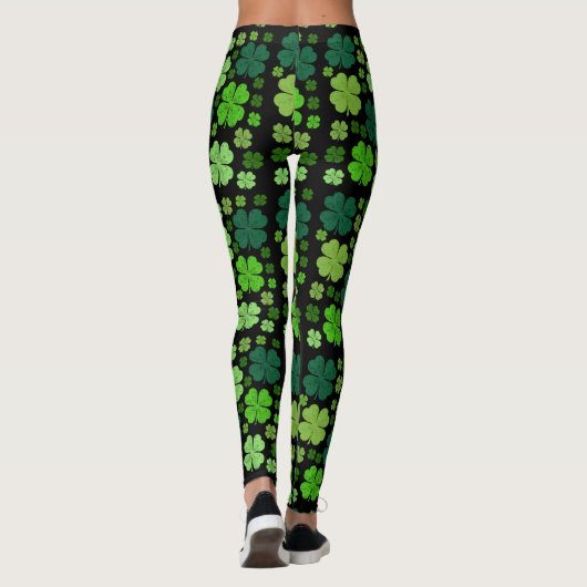 Grüne Klee, Glücksklamotten, St. Patrick's Day Leggings (Rückseite)