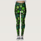 Grüne Klee, Glücksklamotten, St. Patrick's Day Leggings (Vorderseite)