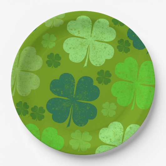 Grüne Klee, Glücksklamotten, St. Patrick's Day Pappteller (Vorderseite)