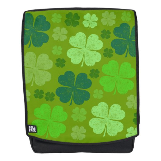 Grüne Klee, Glücksklamotten, St. Patrick's Day Rucksack (Vorderseite)