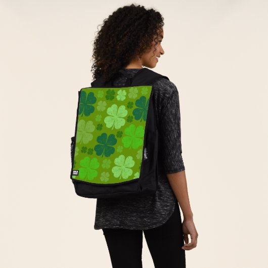 Grüne Klee, Glücksklamotten, St. Patrick's Day Rucksack (Ausgewaschen)
