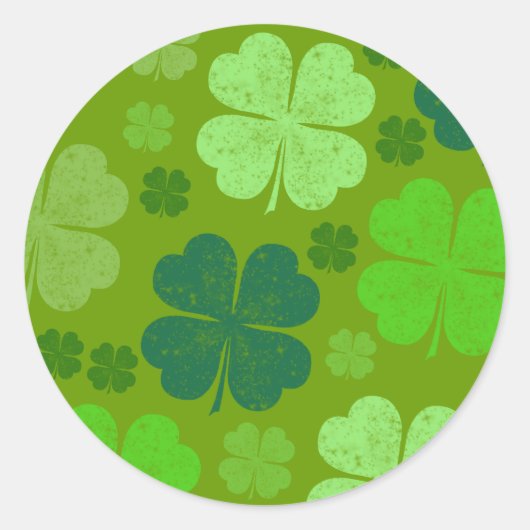 Grüne Klee, Glücksklamotten, St. Patrick's Day Runder Aufkleber (Vorderseite)