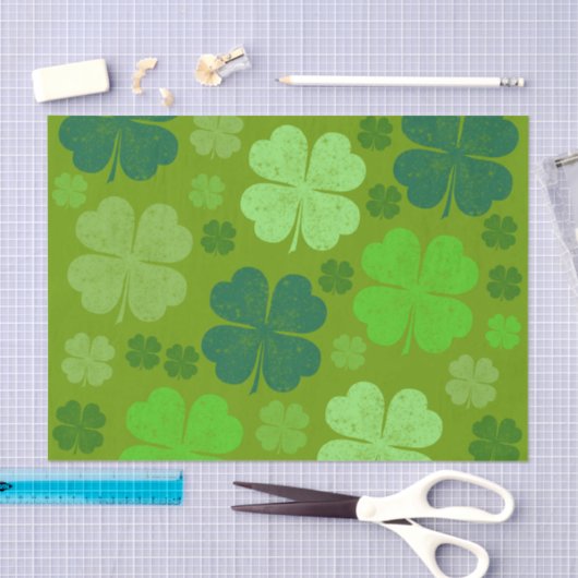 Grüne Klee, Glücksklamotten, St. Patrick's Day Seidenpapier (Handwerk)