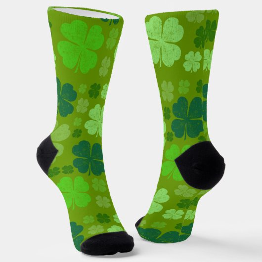 Grüne Klee, Glücksklamotten, St. Patrick's Day Socken (Gewinkelt)