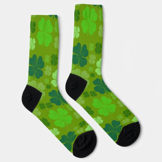 Grüne Klee, Glücksklamotten, St. Patrick's Day Socken (Rechts)