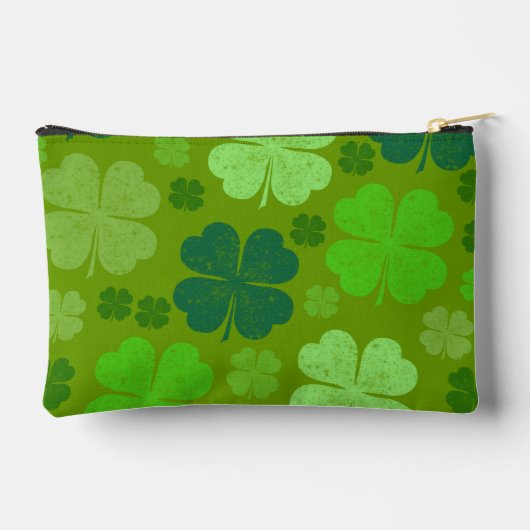 Grüne Klee, Glücksklamotten, St. Patrick's Day Zubehörtasche (Rückseite)
