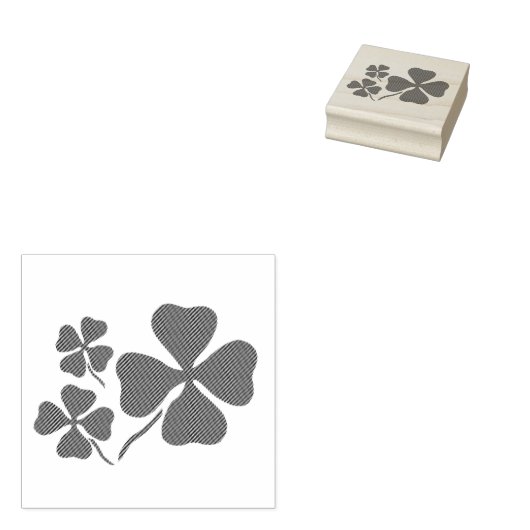 Grüne Klee, Kleeblatt, vierblättriges Kleeblatt Gummistempel (Stempel)