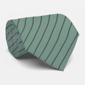 Grüne Klee mit Karkohle Grau Pinstripes Krawatte (Gerollt)