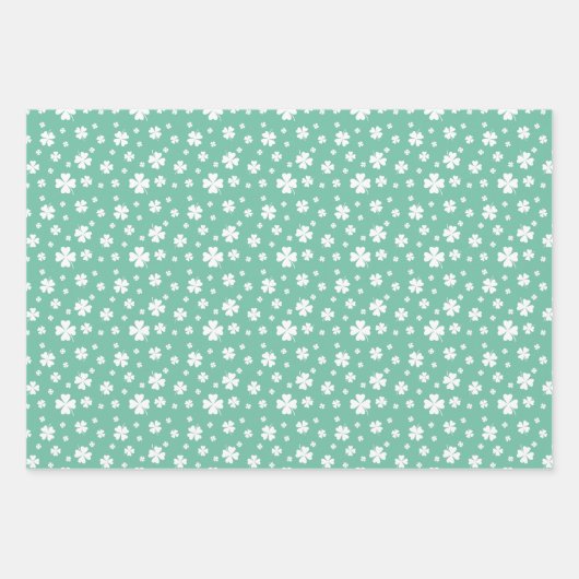 Grüne Klee und Regenbogen Lucky Eins erster Geburt Geschenkpapier Set (Vorderseite 2)