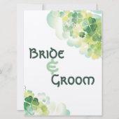 Grüne Klee- und Schmetterlingecke Sitzkarte Einladung (Vorderseite)