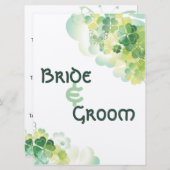 Grüne Klee- und Schmetterlingecke Sitzkarte Einladung (Vorne/Hinten)
