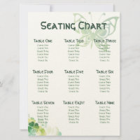 Grüne Klee- und Schmetterlingecke Sitzkarte