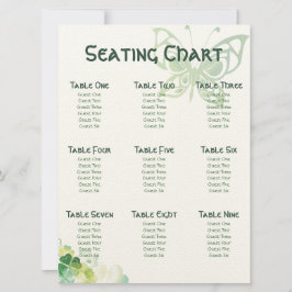 Grüne Klee- und Schmetterlingecke Sitzkarte Einladung