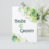 Grüne Klee und Schmetterlingecken Save the Date Einladung (Stehend Vorderseite)