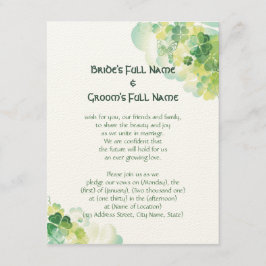 Grüne Klee-und Schmetterlings-Ecken Einladung