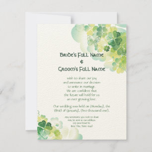 Grüne Klee-und Schmetterlings-Ecken-Mitteilung Einladung