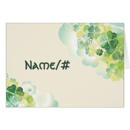 Grüne Klee-und Schmetterlings-Ecken-Tabellen-Karte