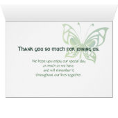 Grüne Klee-und Schmetterlings-Ecken-Tabellen-Karte (Innenansicht Horizontal (Unten))