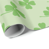 Grüne Klee, weiße Perle für St. Patrick's Day Geschenkpapier (Rolleneckpunkt)