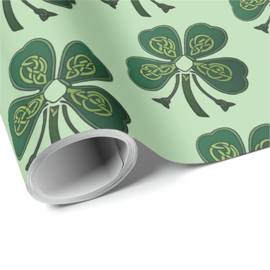 Grüne Kleeblatt 2025 Geschenkpapier (Rolleneckpunkt)