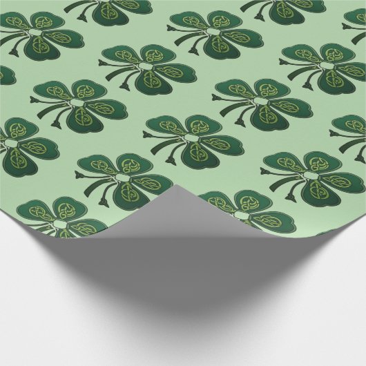 Grüne Kleeblatt 2025 Geschenkpapier (Ecke)